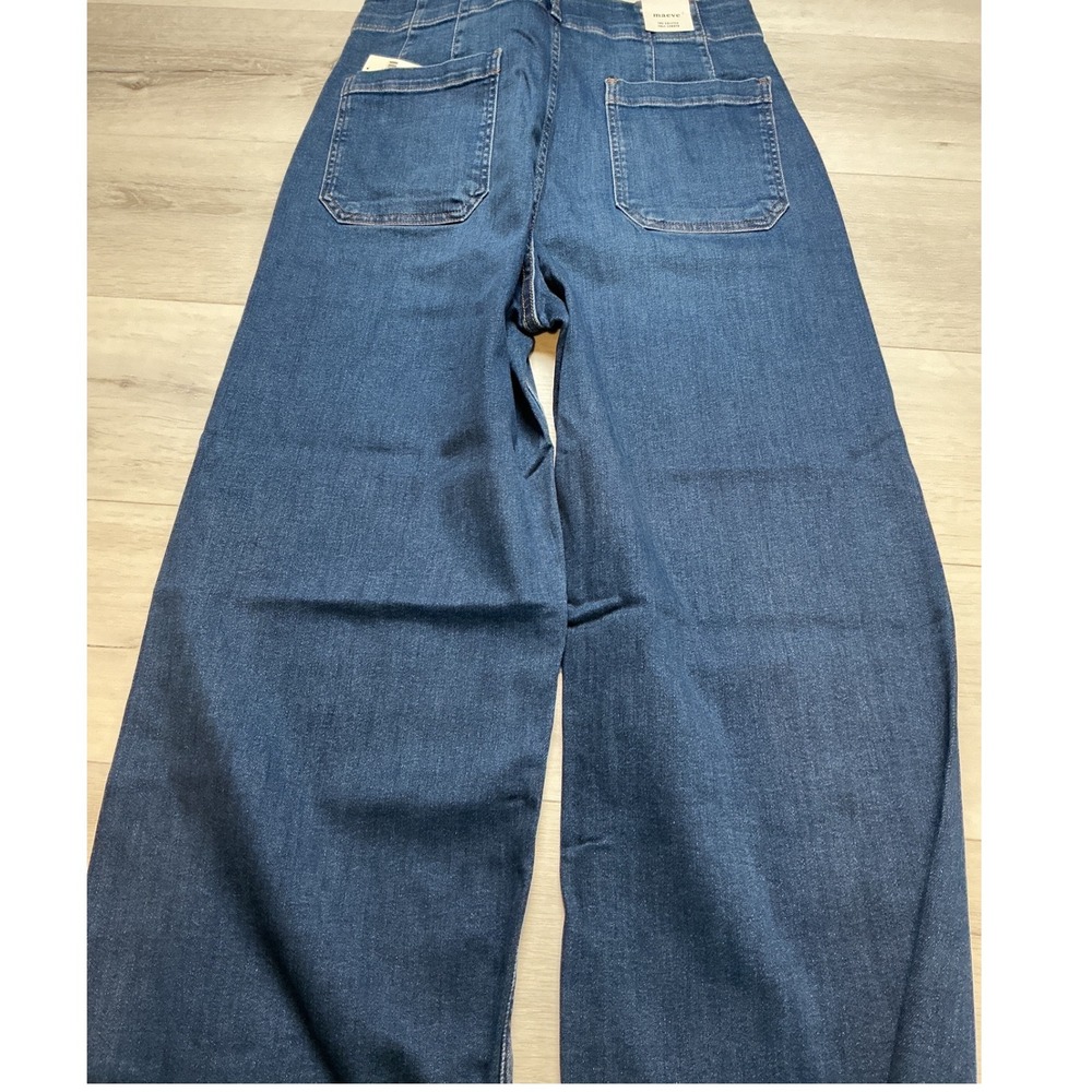 Anthropologie Maeve The Colette Full-Length Wide-Leg Jeans Blue 31 New With Tags - Picture 6 of 9